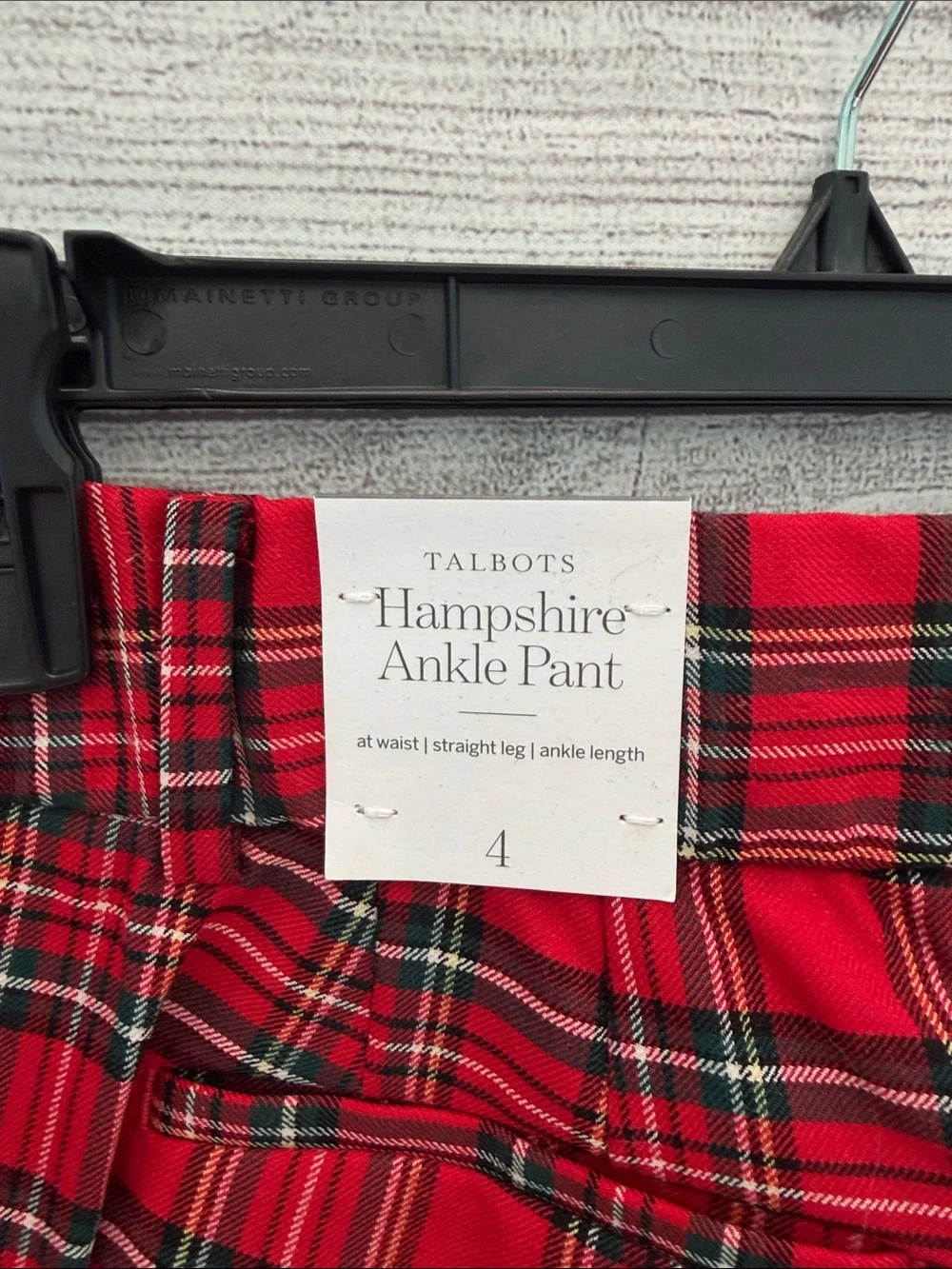 Talbots Red Tartan Plaid Dress Pants - Picture 3 of 6
